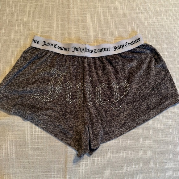 Juicy Couture Other - Juicy Couture Gray Heathered Rhinestone Logo Sleep Shorts Womens Small 1751-47